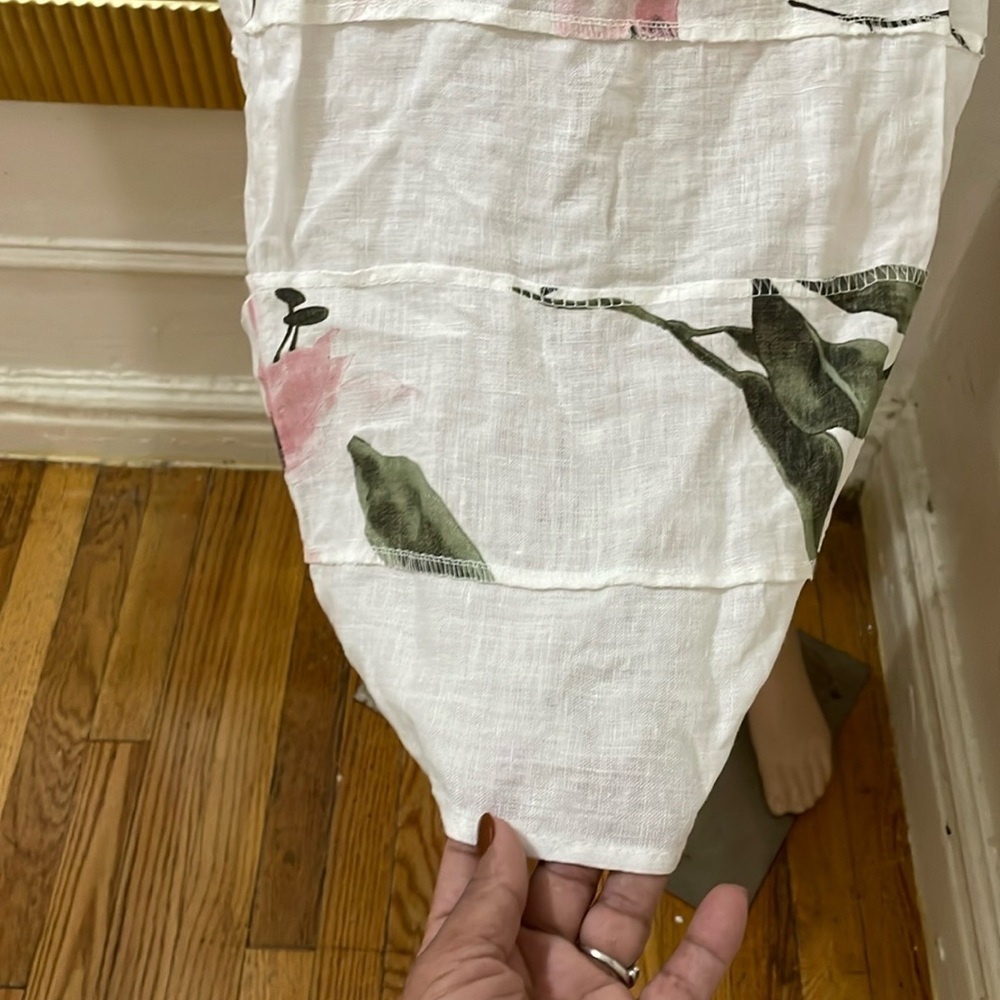Lungo L’arno 100% Linen Italian flower print linen dress - Picture 9 of 11
